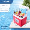 LifeBROS 11 Qt Insulated Portable Cooler Leak-Proof Ice Chest Lunch Box Hard Coolers with Extra Ice Pack for BBQ, Camping, Pincnic-Red view 2