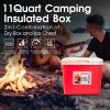 LifeBROS 11 Qt Insulated Portable Cooler Leak-Proof Ice Chest Lunch Box Hard Coolers with Extra Ice Pack for BBQ, Camping, Pincnic-Red view 4