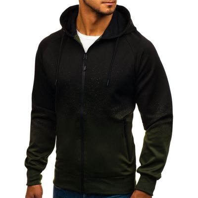 tuduoms Mens Fashion Retro Ombre Hoodies Fashion Casual Full Zip Sweatshirt for Men Lightweight Jacket Long Sleeve Sports Top
