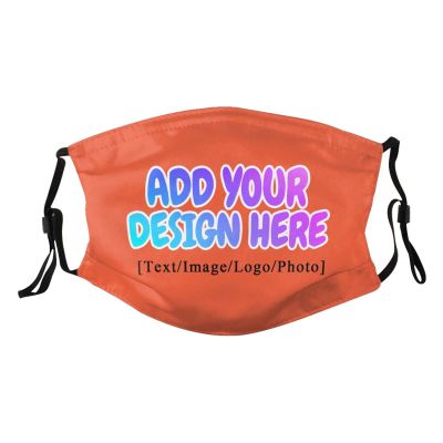 Custom Face Mask Reusable Personalized Customized Washcloth,Breathable Bandana Face Mouth Cover Orange