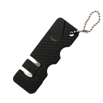 QXPDD Pocket Sharpener Outdoor Sharpeners Creative Keychain Fishing Sharpener Kitchen Accessories for Hunting Fishing Camping,Black