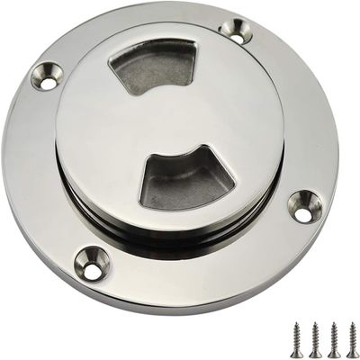 3/4inch Stainless Steel 316 Round Deck Inspection Hatch CoverHeavy Duty Marine Grade Boat Twist Screw Out Deck Inspection Plate Boat Yacht RV Accessories w/fastners (4inch)