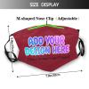 Custom Face Mask Personalized with Your Name Image Text Logo Adjustable Reusable Face Mask for Gifts,One Size Cardinal view 2