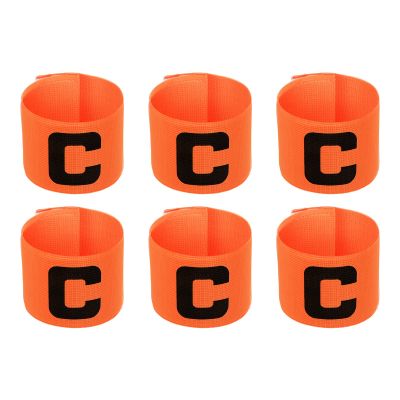 PATIKIL 11.8x2.8 Soccer Captain Armband, 6Pcs Nylon Elastic Protective Arm Badge for Youth Adult Team Adjustable Soccer Rugby Basketball Training, Orange