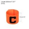 PATIKIL 11.8x2.8 Soccer Captain Armband, 6Pcs Nylon Elastic Protective Arm Badge for Youth Adult Team Adjustable Soccer Rugby Basketball Training, Orange view 2