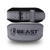 Beast Power Gear Weight Lifting Belt - 4 Genuine Leather For Lower Back Support Bodybuilding Squat Deadlift Cross Strength Training Weightlifting Gym Belt For Men Women (Gray 6", Small 24" - 29") view 1