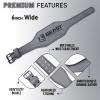 Beast Power Gear Weight Lifting Belt - 4 Genuine Leather For Lower Back Support Bodybuilding Squat Deadlift Cross Strength Training Weightlifting Gym Belt For Men Women (Gray 6", Small 24" - 29") view 2