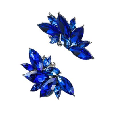Vintage Design Crystal Earrings Women Statement Stud Earrings Women Earrings Jewelry (Dark Blue)