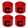 PATIKIL 11.8x2.8 Soccer Captain Armband, 4Pcs Nylon Elastic Protective Arm Badge for Youth Adult Team Adjustable Soccer Rugby Basketball Training, Red view 1