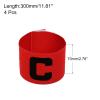 PATIKIL 11.8x2.8 Soccer Captain Armband, 4Pcs Nylon Elastic Protective Arm Badge for Youth Adult Team Adjustable Soccer Rugby Basketball Training, Red view 2