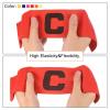 PATIKIL 11.8x2.8 Soccer Captain Armband, 4Pcs Nylon Elastic Protective Arm Badge for Youth Adult Team Adjustable Soccer Rugby Basketball Training, Red view 4