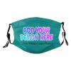 Custom Face Mask Design Breathable Mouth Masks Balaclava with Filter Reusable Face Cover for Unisex Tropical Blue view 1