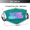 Custom Face Mask Design Breathable Mouth Masks Balaclava with Filter Reusable Face Cover for Unisex Tropical Blue view 2