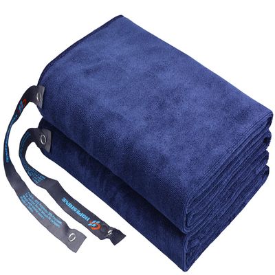 HOPESHINE Gym Towels for Men 20inch X 40inch Women Sweat Large Working Out Microfiber Sports Fast Drying Absorbent Compact Camping, Hiking, Backpacking, Yoga, Travel, Exercise 2-Pack Navy