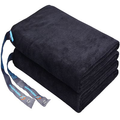 HOPESHINE Large Gym Towels for Men Women Black Workout Sweat Super Absorbent Microfiber Sports Travel Towel Fast Drying Compact for Camping, Hiking, Backpacking, Yoga, 20inch X 40inch 2-Pack