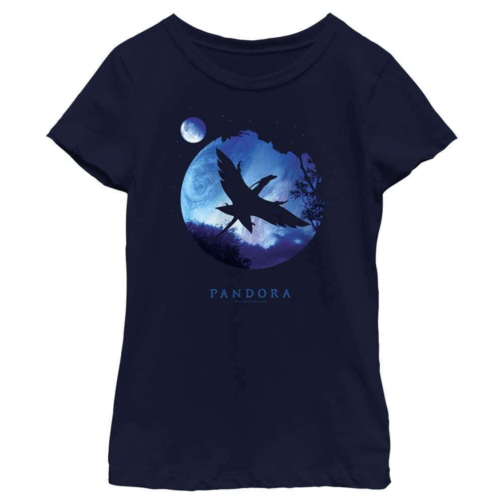 Avatar Girls Pandora Planet Short Sleeve Tee Shirt, Navy Blue, Medium