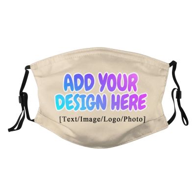 Custom Face Mask Personalized with Your Name Image Text Logo Adjustable Reusable Face Mask for Gifts,One Size Natural