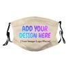 Custom Face Mask Personalized with Your Name Image Text Logo Adjustable Reusable Face Mask for Gifts,One Size Natural view 1