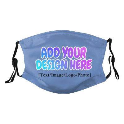 Custom Face Mask Personalized Unisex Cover Neck Gaiter Face Bandanas with Your Logo Image for Sports,Outdoor,Travel Carolina Blue