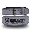 Beast Power Gear Weight Lifting Belt - 4 Genuine Leather For Lower Back Support Bodybuilding Squat Deadlift Cross Strength Training Weightlifting Gym Belt For Men Women (Gray 4", Small 24" - 29") view 1