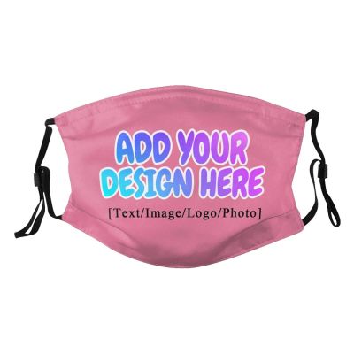 Custom Face Mask Personalized Design Breathable Masks Balaclava with Filter Reusable Face Cover for Men Women Dark Pink