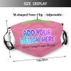 Custom Face Mask Personalized Design Breathable Masks Balaclava with Filter Reusable Face Cover for Men Women Dark Pink view 2