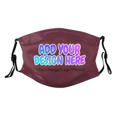 Custom Face Mask Design Your Own for Adult Personalized Logo Text Face Cover Maroon