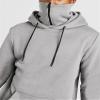 Men's Solid Color Sport Fleece Hoodie Casual Long Sleeve Fishing Sweatshirt Fall Winter Hooded Pullover with Mask (Light Grey,XX-Large) view 3