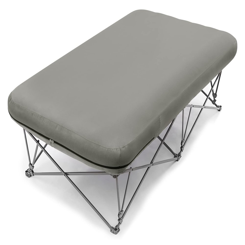 KAMPKEEPER Camping Cot,Camping Cots for Adults,Folding Camping Cot with Inflatable Air Mattress and Carry Bag,for Outdoor Travel Camp Beach Vacation (not Included The Airpump)