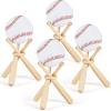 Maitys 8 Sets Baseball Stand Holder for Display Wooden Baseball Holder Stand Mini Sports Balls Bats Display Centerpieces Table Decorations Accessories for Friends Sports Lover Gifts view 1