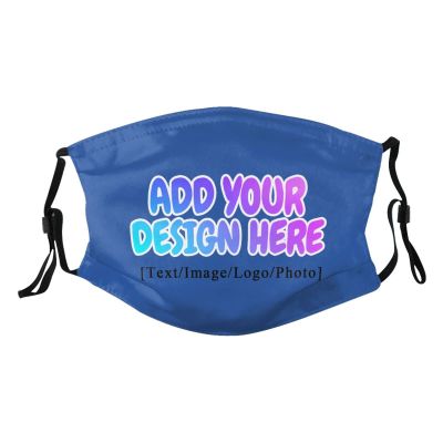 Custom Face Mask Design Your Own for Adult Personalized Logo Text Face Cover Royal Blue