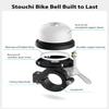 Bicycle Bell for Apple AirTag, Stouchi AirTag Bike Mount GPS Tracker Waterproof Classic Brass Holder Hides Air Tag Under Bike Bell Anti-Theft Fits 0.87 to 1 Inch Bicycle Handlebars White view 2