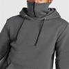 Maiyifu-GJ Men's Solid Color Sport Fleece Hoodie Casual Long Sleeve Fishing Sweatshirt Fall Winter Hooded Pullover with Mask (Dark Grey,3X-Large) view 3