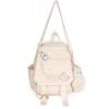 Eagerrich Cute Mini Backpack with Cute Pin Accessories Plush Pendant for School (White) view 1