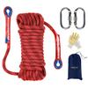EMEKIAN 12 mm Red Indoor Outdoor Climbing Rope, 20 M (65 ft) Static Rock Climbing Rope for Escape Rope, Ice Climbing Equipment, Fire Safety Rescue Rope, with Non Slip Gloves view 1
