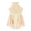winying Kids Girls Lyrical Ballet Dance Dress Sleeveless Lace Floral Leotard Dress Contemporary Modern Dancing Costume Champagne 10 Years view 3