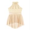 winying Kids Girls Lyrical Ballet Dance Dress Sleeveless Lace Floral Leotard Dress Contemporary Modern Dancing Costume Champagne 10 Years view 4