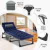 ABORON 5 Positions Camping Cots for Adults,Outdoor Folding Sleeping Cot/Mat,Folding Chaise Lounge Chair with Pillow,Portable Reclining Chair for Beach Lawn Camping Pool,Sunbathing Chairs view 2