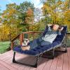 ABORON 5 Positions Camping Cots for Adults,Outdoor Folding Sleeping Cot/Mat,Folding Chaise Lounge Chair with Pillow,Portable Reclining Chair for Beach Lawn Camping Pool,Sunbathing Chairs view 3