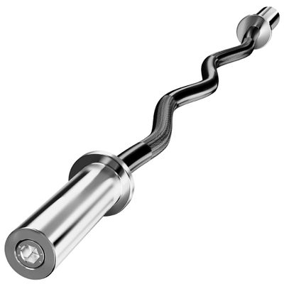 Olympic Barbell EZ Bar Curl Bar 4ft/5ft/7ft for 2 Inch Weight Plates, Perfect for Home Fitness (300lb/330lb/400lb/700lb/1000lb/1500lb) (Black-15lb)