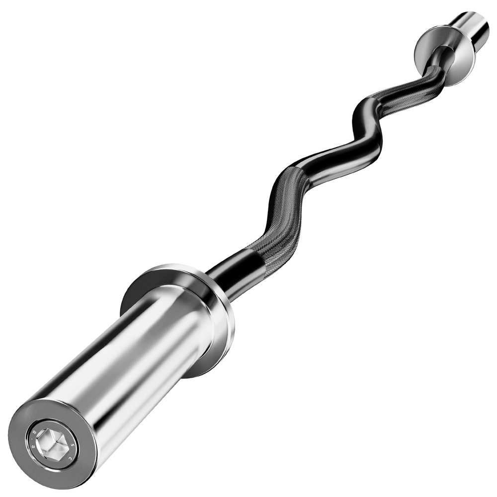 Olympic Barbell EZ Bar Curl Bar 4ft/5ft/7ft for 2 Inch Weight Plates, Perfect for Home Fitness (300lb/330lb/400lb/700lb/1000lb/1500lb) (Black-15lb)
