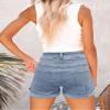 Hilltichu Womens Relaxed Fit Casual High Waist Pocketed Denim Shorts (Denim-Light Blue,Medium,Adult,Female,US,Alpha,Medium,Regular,Regular) view 2