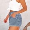 Hilltichu Womens Relaxed Fit Casual High Waist Pocketed Denim Shorts (Denim-Light Blue,Medium,Adult,Female,US,Alpha,Medium,Regular,Regular) view 3