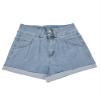 Hilltichu Womens Relaxed Fit Casual High Waist Pocketed Denim Shorts (Denim-Light Blue,Medium,Adult,Female,US,Alpha,Medium,Regular,Regular) view 4