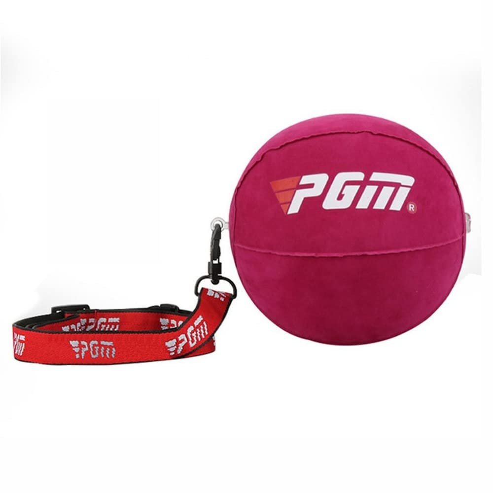 Biggold Golf Swing Trainer Ball PVC Adjustable Inflatable Ball Fixed Arm Posture Corrector Putter Practice Golf Ball Sports (Rose Red)