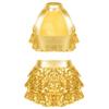 Loloda Girls Shiny Backless Latin Jazz Salsa Ballet Dance Dress Kids Crop Top with Tassel Tutu Skirt Dancewear Costume Gold 13-14 Years view 2