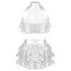 Loloda Girls Shiny Backless Latin Jazz Salsa Ballet Dance Dress Kids Crop Top with Tassel Tutu Skirt Dancewear Costume Silver 13-14 Years view 2