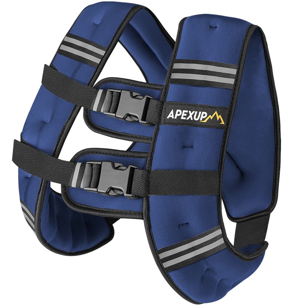APEXUP 20lbs Weighted Vest Men Women, Weight Vest for Women Workout Equipment for Strength Training Running (Blue)