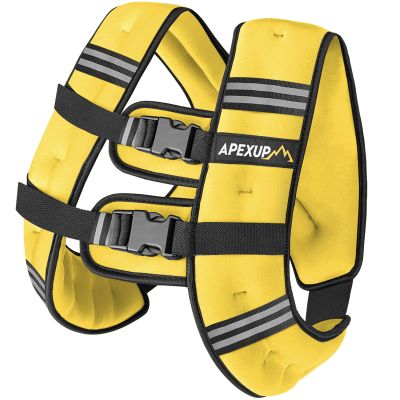 APEXUP 30lbs Weighted Vest Men Women, Weight Vest for Women Workout Equipment for Strength Training Running (Yellow)