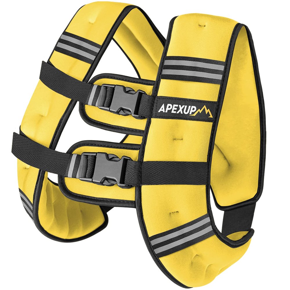 APEXUP 30lbs Weighted Vest Men Women, Weight Vest for Women Workout Equipment for Strength Training Running (Yellow)